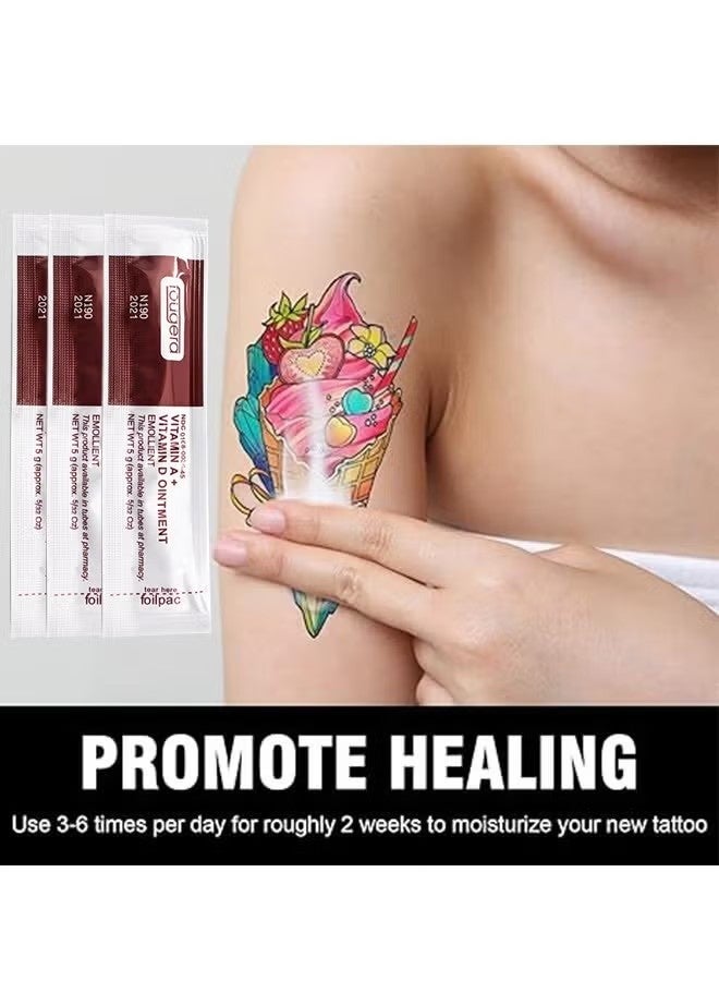 فوجيرا 50PCS الوشم ندبة إصلاح هلام، Microblading مرهم الرعاية اللاحقة فيتامين أ و د المضادة للالتهابات مكافحة ندبة الوشم كريم الرعاية اللاحقة للمكياج Microblading والوشم شفاء الفن الوشم الإمدادات - Image 2